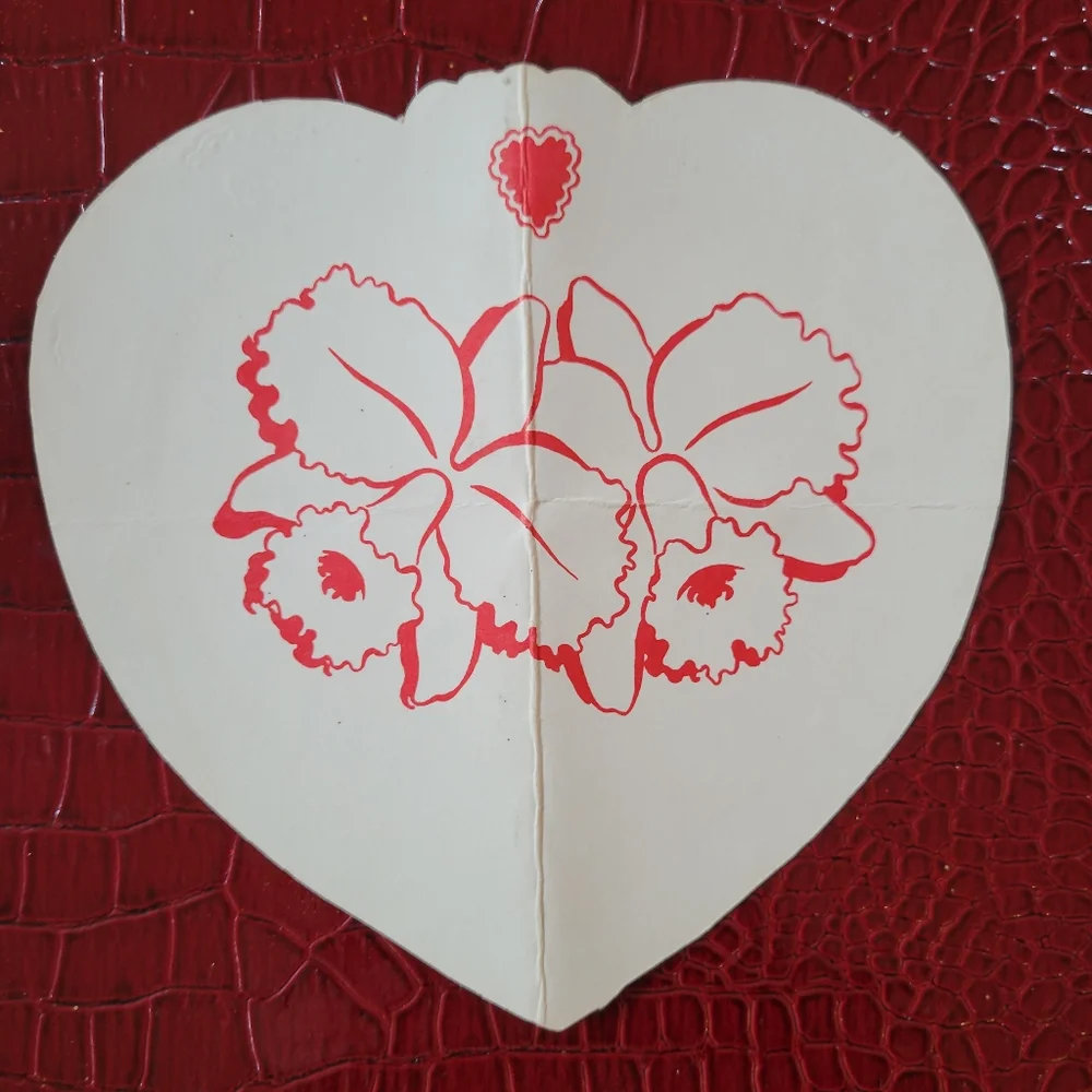 Vintage Valentine's Day Card ~ Orchid ~ Flowers ~ Pretty Ephemera ~ FINAL PRICE